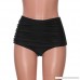 Tsmile Women's Swimwear Shorts Plus Size High Waisted Swim Bottom Solid Ruched Bikini Tankini Swimsuit Briefs Black B07MWB3SKW